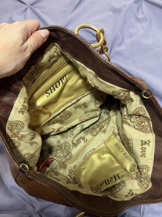 Juicy couture Brown Leather Tote Bag with Chain Handles - Picture 4 of 4